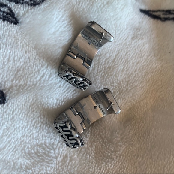 MARC JACOBS Monogram Engraved Chunky Hoop Earrings - Picture 4 of 12